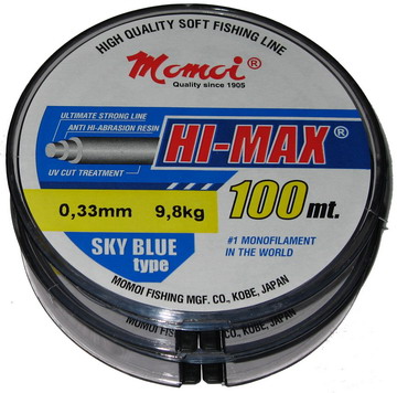 Леска Hi-Max Sky Blue 0,12 мм тест 1,5 кг 100 м