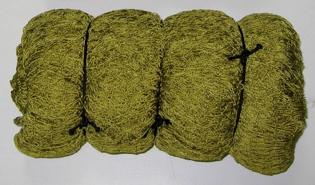 Дель капроновая узловая, 93,5текс*3; ячея 8 мм, высота 3 м, длина в жгуте 4 м (250 ячей), зеленая