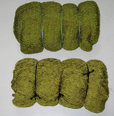 Дель капроновая узловая, 93,5текс*3; ячея 12 мм, высота 3 м, длина в жгуте 6 м (250 ячей), зеленая