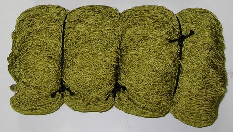 Дель капроновая узловая, 93,5текс*3; ячея 10 мм, высота 10 м, длина в жгуте 5 м (250 ячей), зеленая